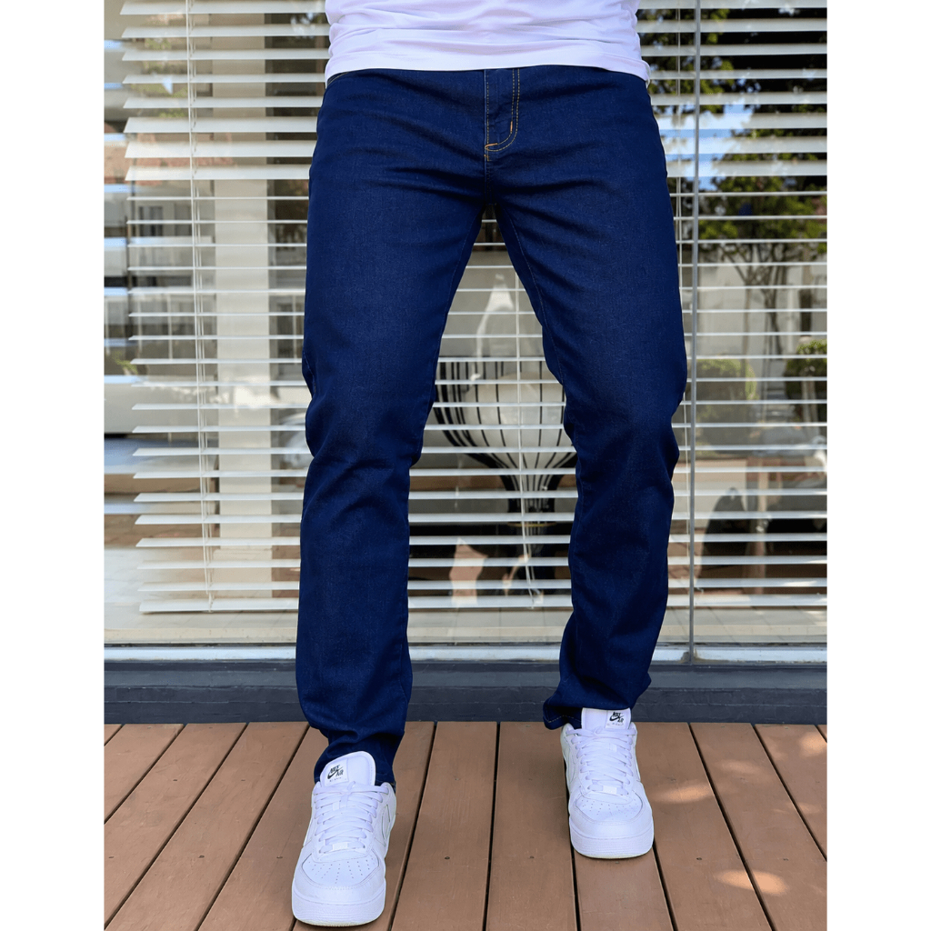 Calça Jeans Masculina Lycra Premium Slim Elastano Lisa Casual Elegante Trabalho — imagem 2 de 2