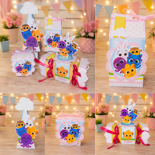 KIT MONTADO - kit personalizados BOLOFOFOS, lembrancinhas caixinhas mimos de aniversário festa infantil