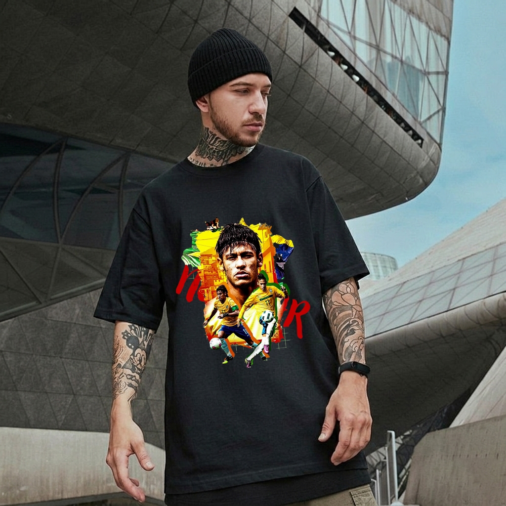 Neymar Neymar Jr seleção brasileira perimetral T-shirt vintage arte impressão manga curta