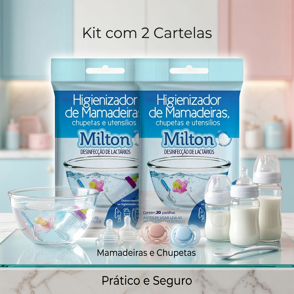 Kit Higienizador para Mamadeiras e Chupetas com 40un - Clorin Milton
