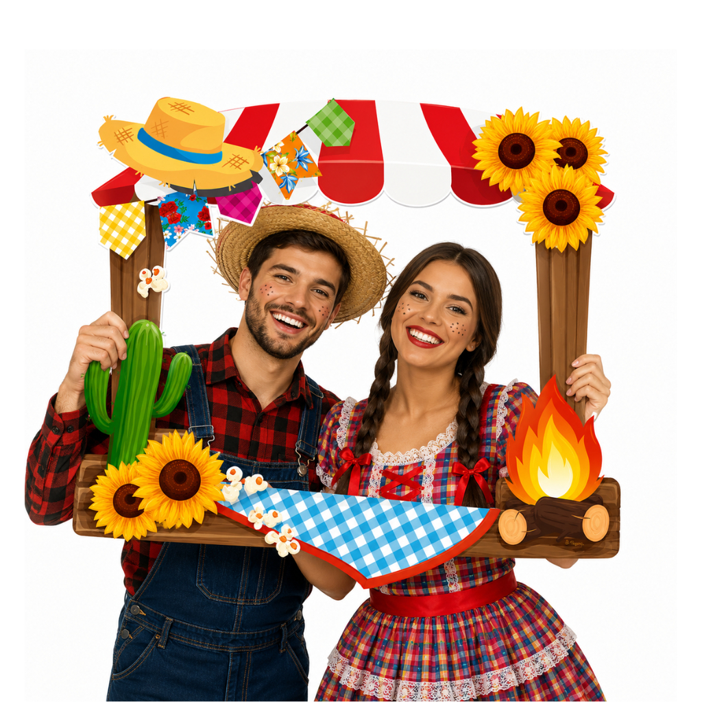 Moldura de Fotos Festa Junina Arraia 66cm Tema São João Festas e Decorações