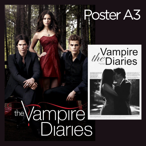 Poster diario de um vampiro the vampire diaries tamanho 45x30 papel couche dark vintage cinema