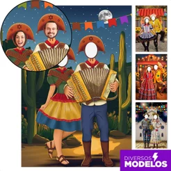 Painel Festa Junina Interativo Retangular Decoração São João Vazado Foto Sublimado Tecido 1,5x2,2