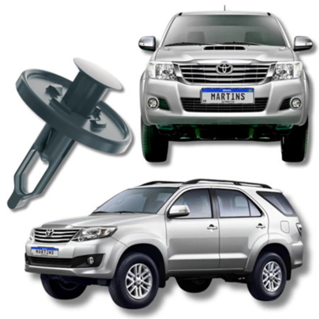 Kit 5 Grampos de  Pressão Defletor do Parachoque Dianteiro e Parachoque  Hilux SW4 2004 a 2015