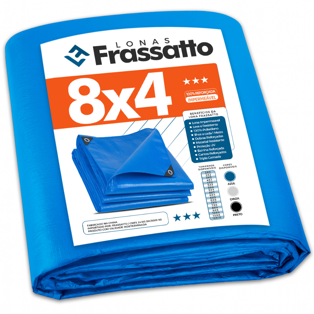 Lona Impermeavel Reforçada Piscina Carreta Construção 6x4 6x5 6x6 7x4 7x6 8x4 8x6 10x4 10x8 12x10