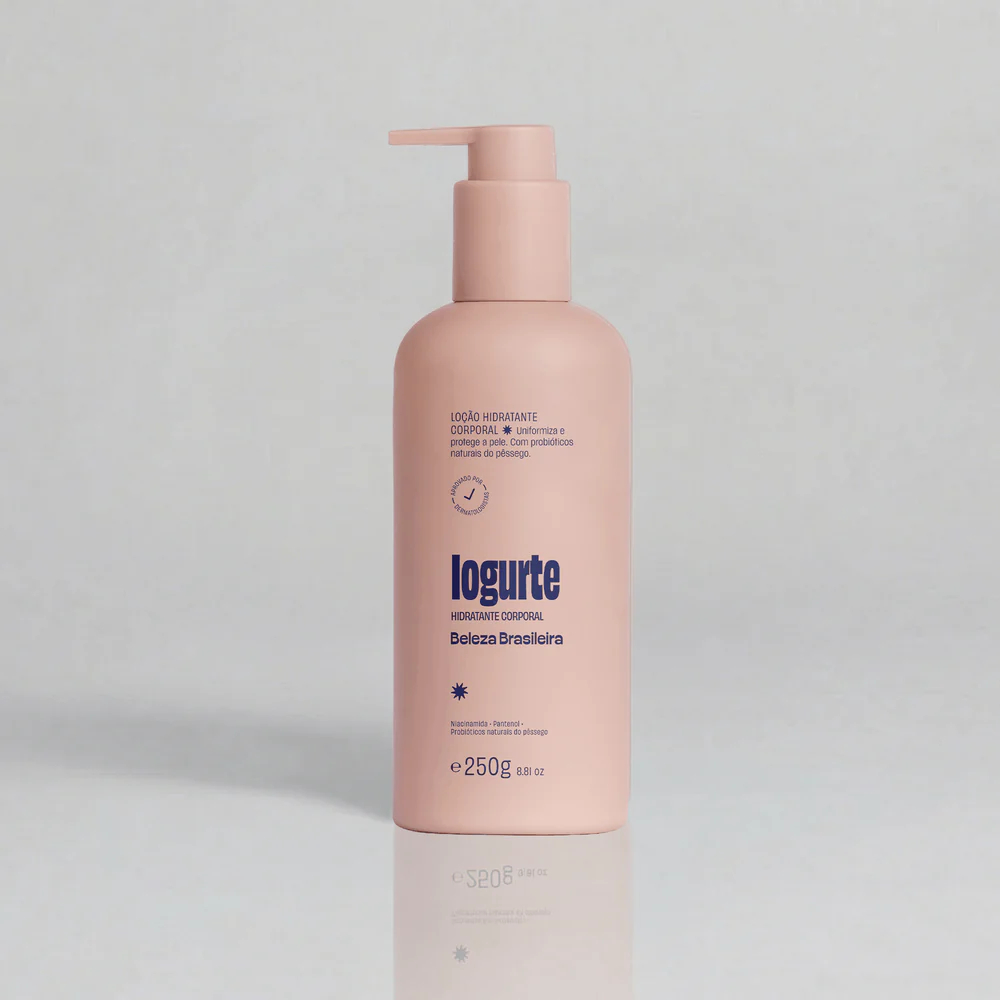 Iogurte Hidratante Corporal 250g Beleza Brasileira com Probióticos do Pêssego Niacinamida Rosa Mosqueta e Pantenol