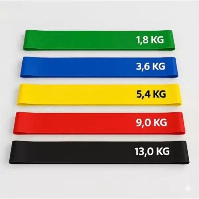 Kit 5 Faixas Elásticas Treino Fitness Reabilitação Fisioterapia Resistência ENVIO RÁPIDO