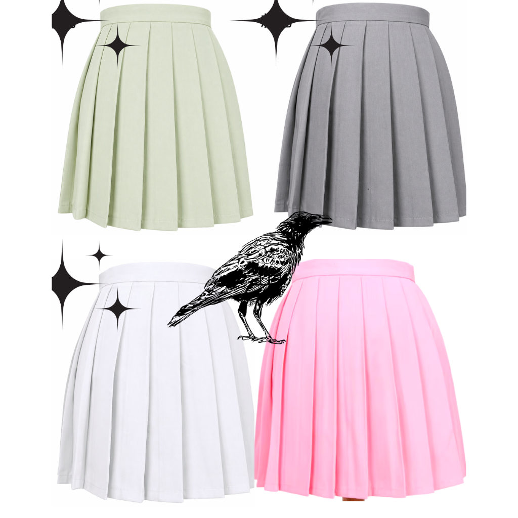 Saia  Cosplay Colegial  Koreana Pregueada Plissada Lisa-(13 Tamanhos 4 Cores)