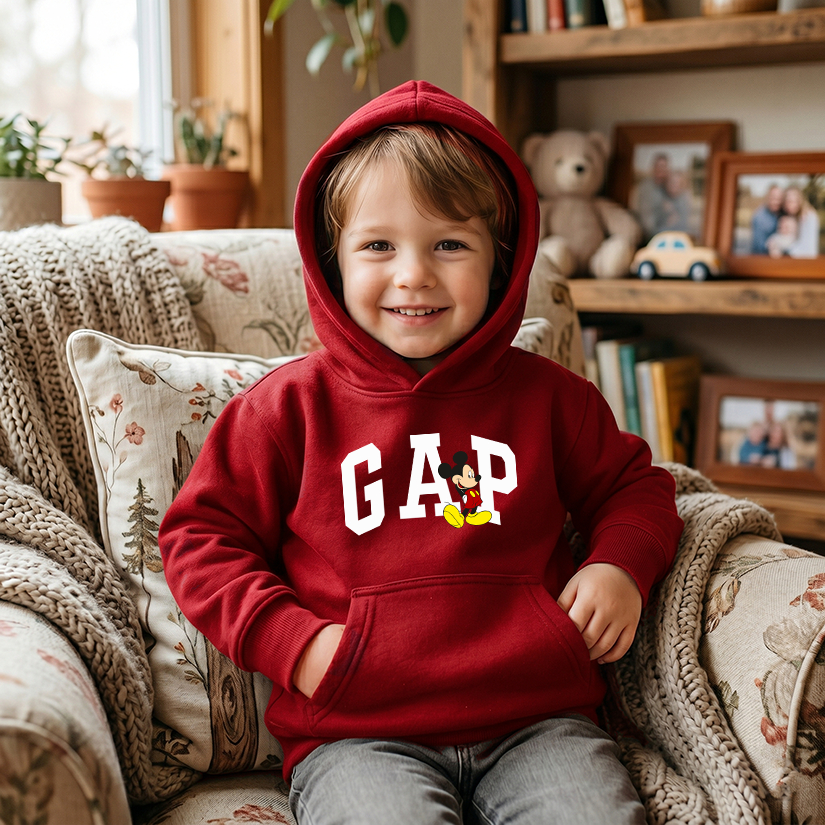 Moletom Infantil Meninos Mickey estilo GAP Com Capuz - Casaco Inverno
