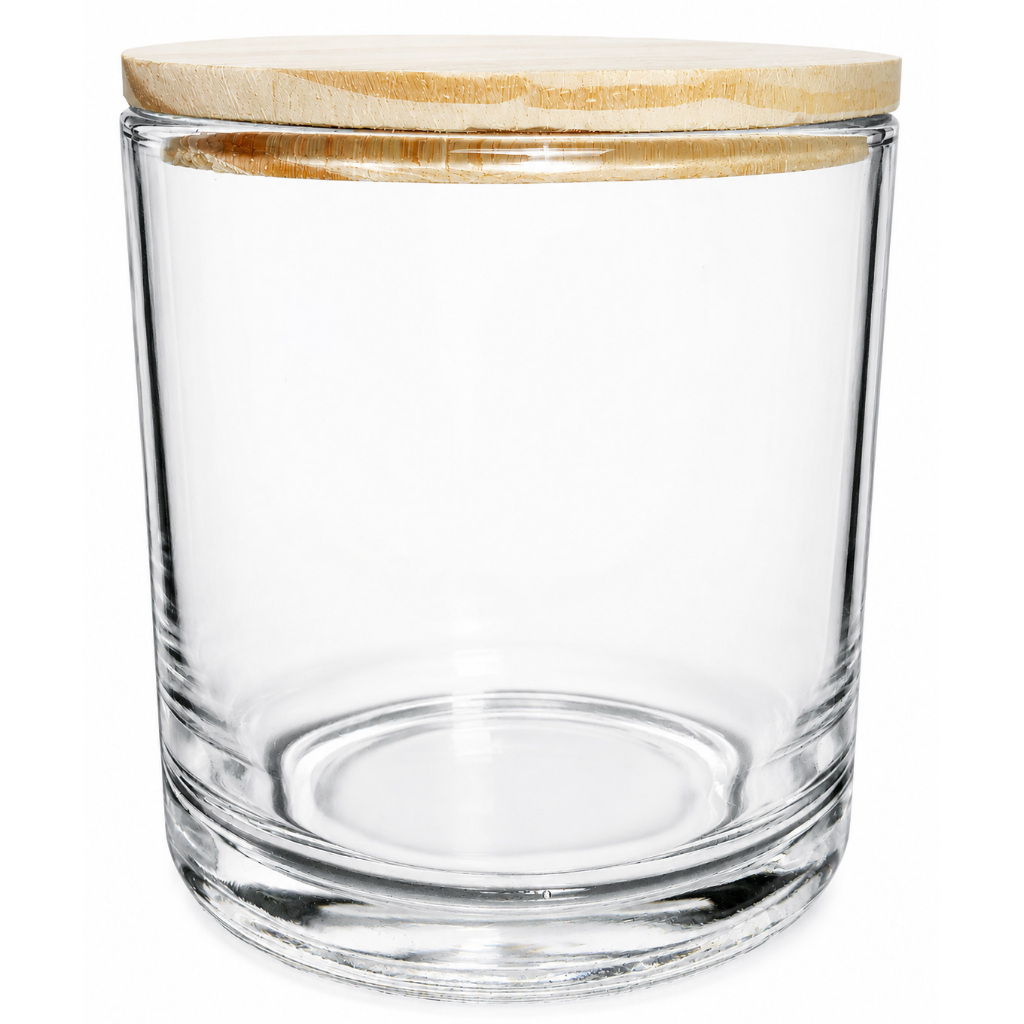 6 Copos Nadir Rocks 265ml com Tampa Madeira para Velas