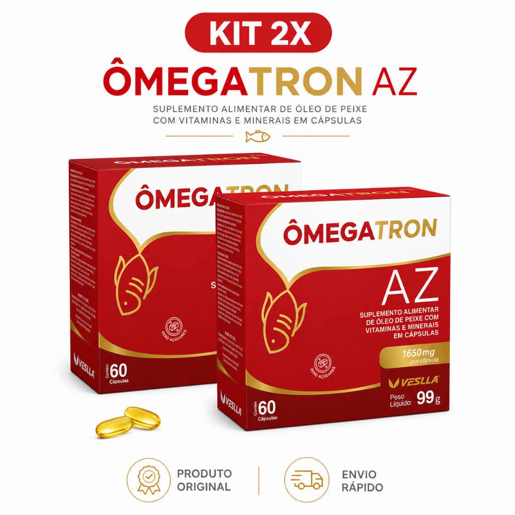 Kit 2x ÔmegaTron AZ 60 Cápsulas – Ômega 3 com Vitaminas e Minerais 120 Cápsulas