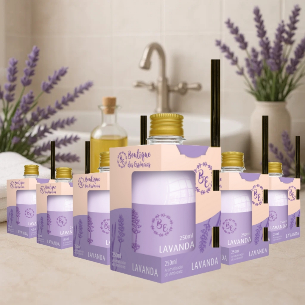 Kit 11 Aromatizador Ambiente 250ml Varetas BE Lavanda Difusor Casa Luxo