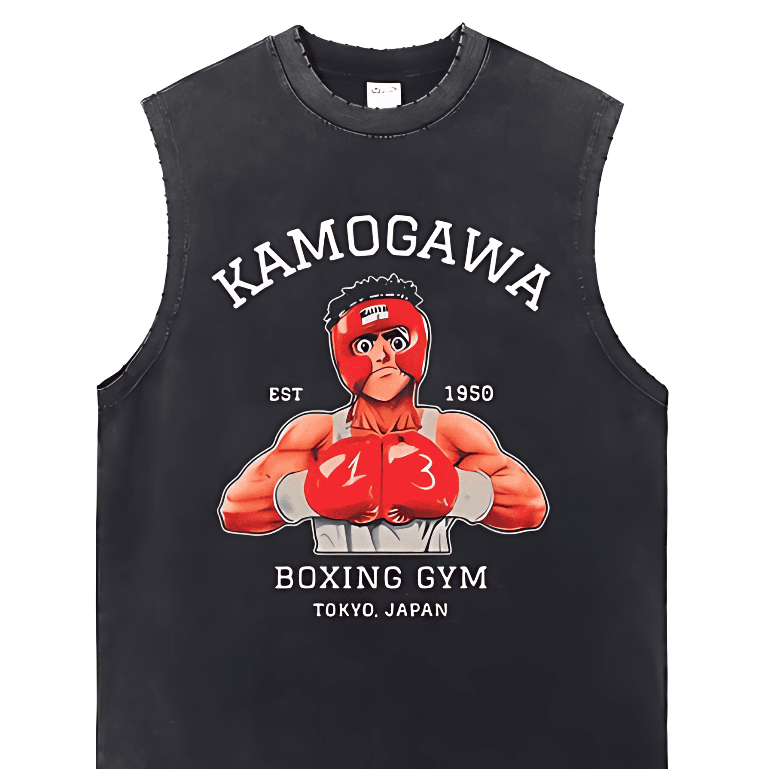 Camiseta Regata Machão Kamogawa Boxing Gym Confortável 100% Algodão Camiseta Cavada Masculino Macio Unissex Adulto