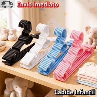 Kit até 50 Cabides Infantil Bebê Baby Rosa Azul Branco Preto Plástico  Roupa Colorido Pre…