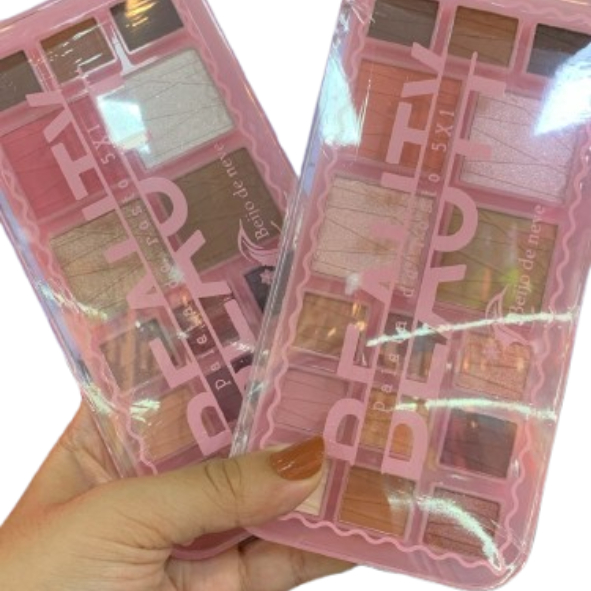 Paleta Multifuncional sombra, blush, contorno, iluminador e sombra para sobrancelha 5 em 1