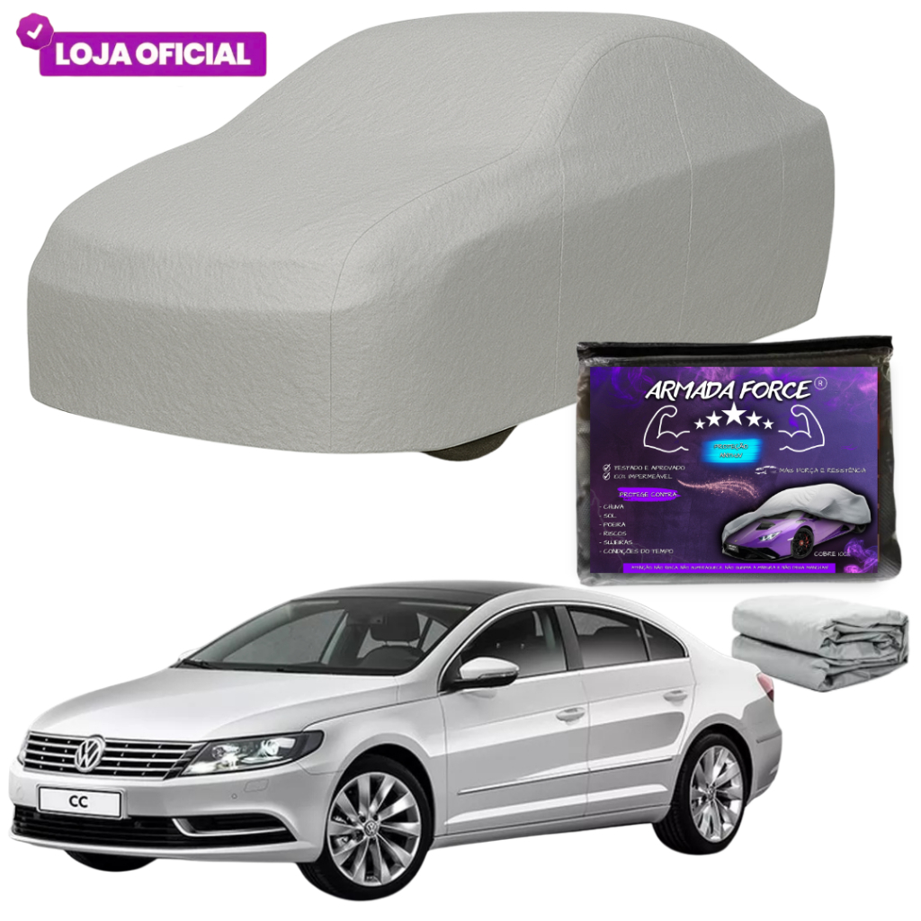 Capa Cobrir Carro Passat CC ARMADA FORCE Forrada 100% Impermeável Protege Sol Chuva Poeira Anti-UV