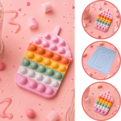 1~10 FORMA BWB P/ CHOCOLATE SIMOLES POP ITS FIDGET TOY DIA DAS CRIANÇAS - 10270 MILK SHAKE (CHOCO)
