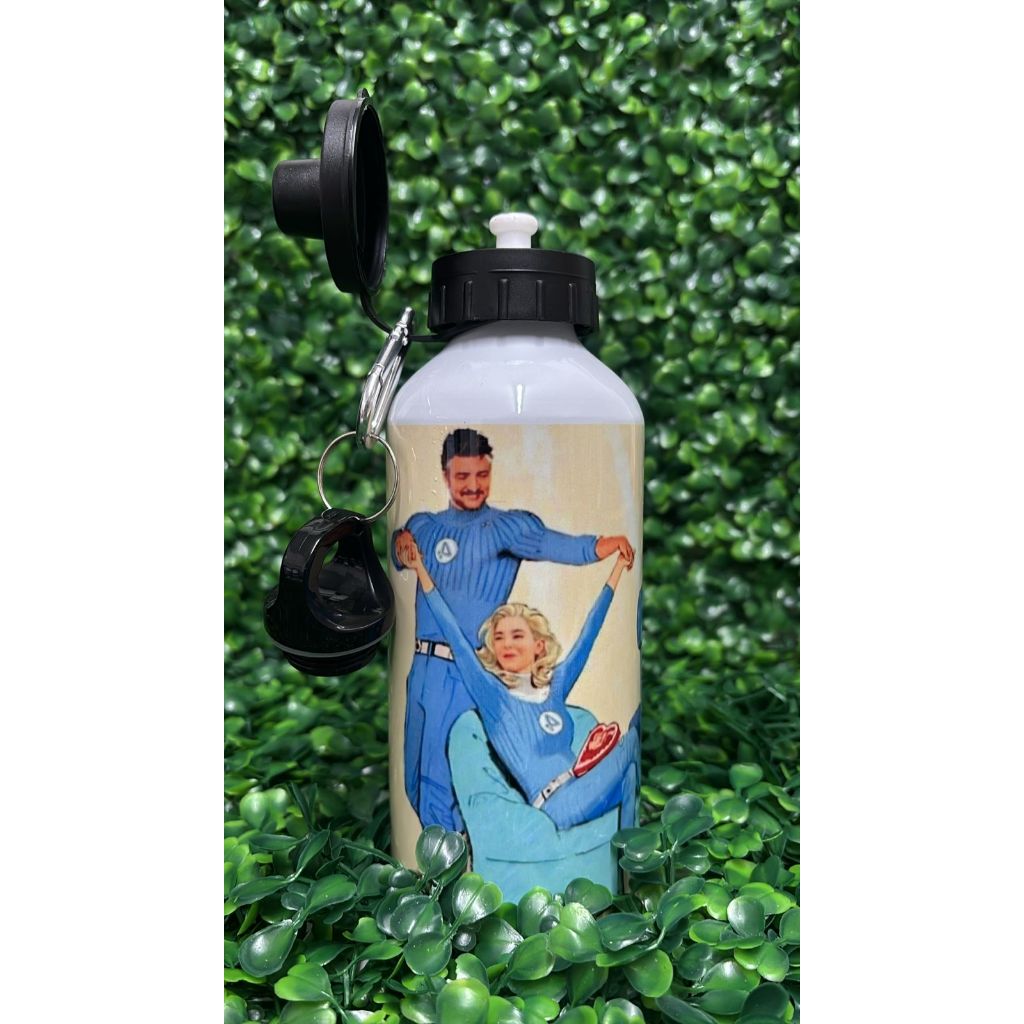 Garrafa Personalizada Quarteto Fantástico com Nome 600ml Alumínio Squeeze Marvel Fantastic Four