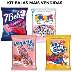 Kit Festa com as Balas Mais Vendidas - Yogurte 100, Bolete, 7Belo ou Lua Cheia! Escolha o seu!
