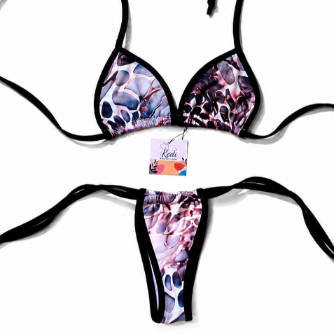 Biquíni Estampa Floral Cortininha Moda Praia Verão Feminino Tamanho Único