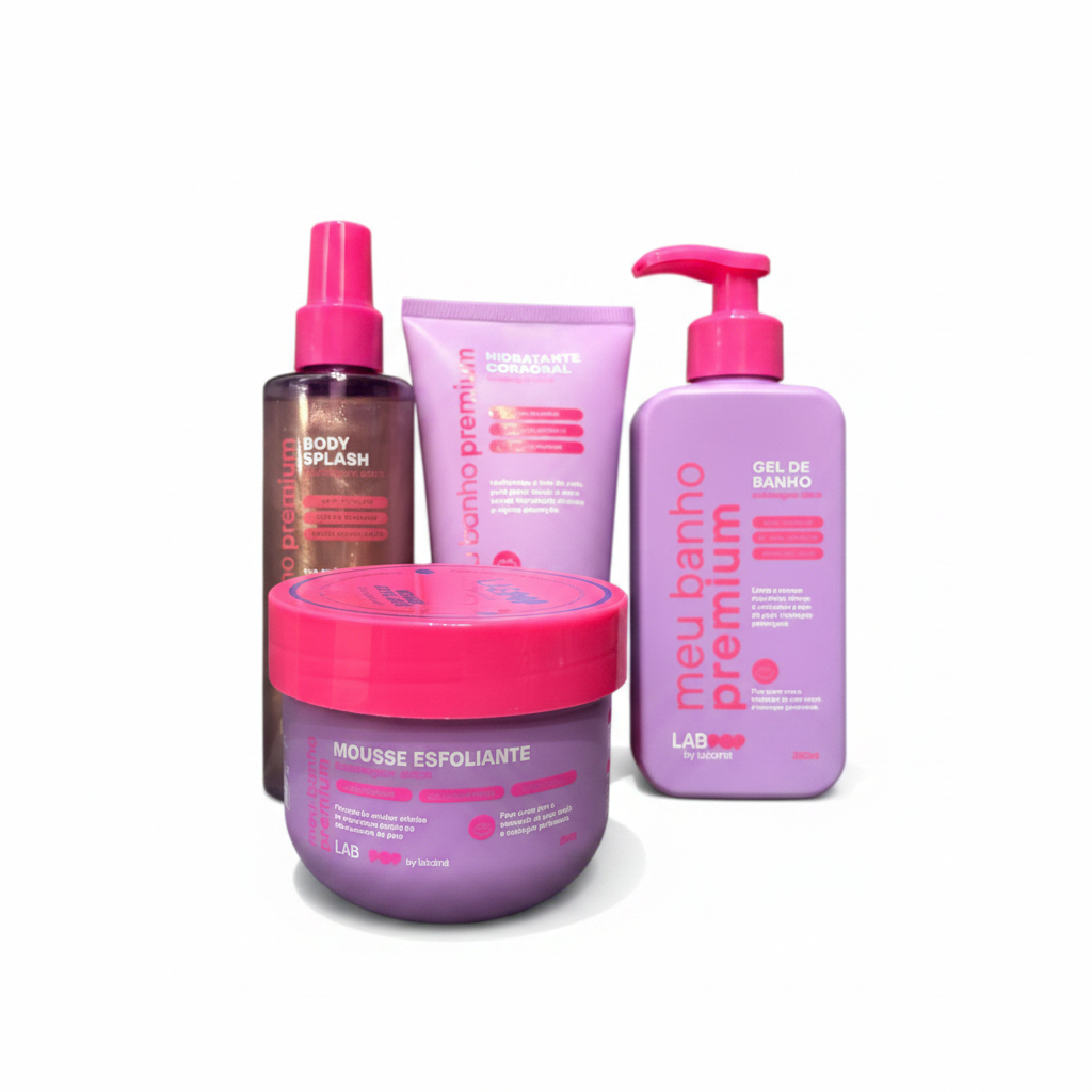 Kit/4 Labotrat Bubblegum witch Gel de banho, Mousse Esfoliante, Hidratante Corporal e Body Splash