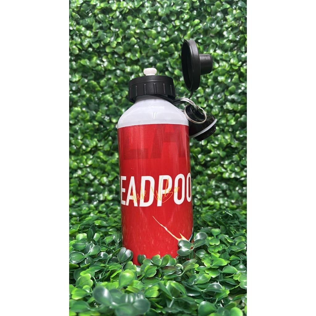 Garrafa Personalizada Deadpool com Nome 600ml Alumínio Squeeze Marvel Wade Wilson Mercenário