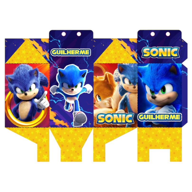 Caixinha Milk Sonic Personalizada Festa Infantil
