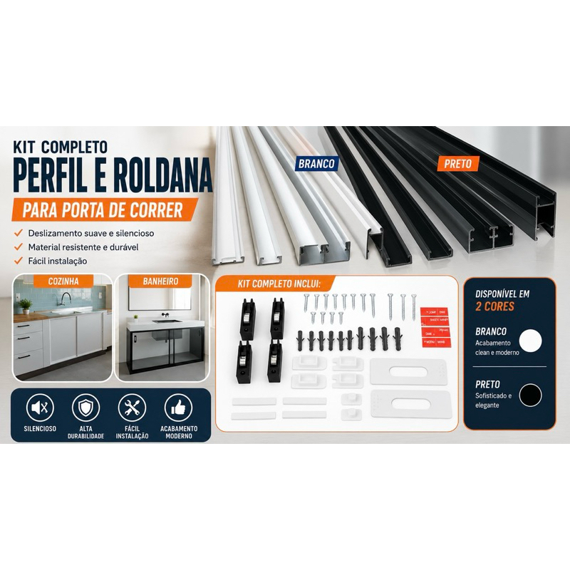 Kit pia estrutura perfil alumínio fechamento vidro piso pvc 1.00 mt 1.20mt 1.50mt 2.0mt