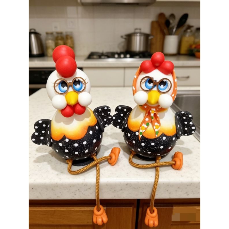 Casal de Galinhas Artesanal decoração