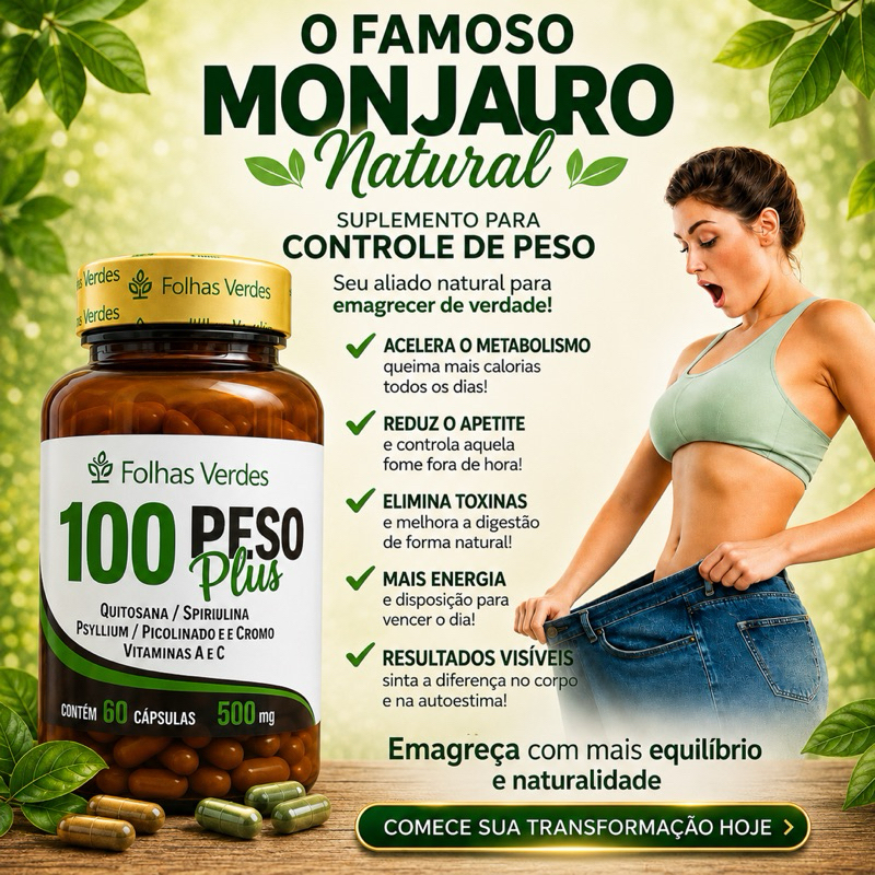 Sem PESO - Quitosana + Spirulina + Psyllium + Cromo + Vitamina A e C  | Suplemento Alimentar Original