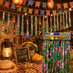 Fita De Chita Plástica Decorativa 10 Metros Cada Real Seda Decoração Festa Junina