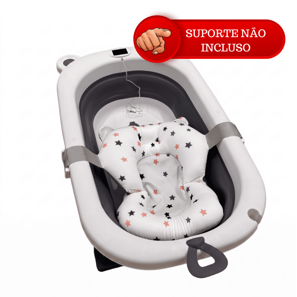 Banheira Infantil Dobrável com Termômetro Digital