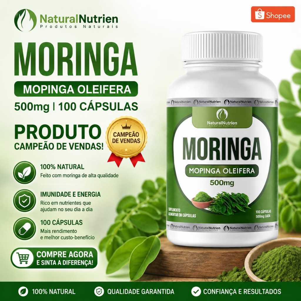 SUPLEMENTO (M.0.R.1.N.GA--0.L.E.I.F.E.R.A) EMBALAGEM DE 100 CAPSULAS DE 500 MG CADA.