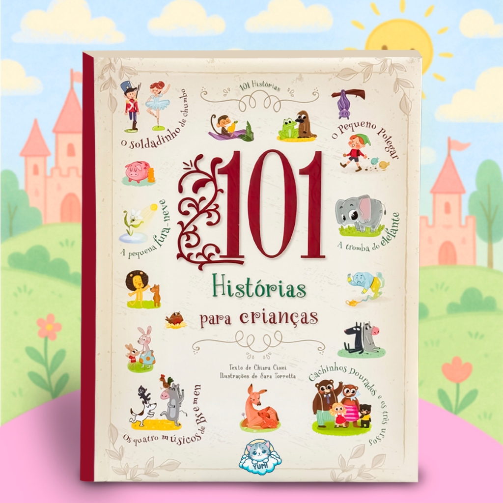 Livro Infantil 101 Histórias para Crianças | Almofadado Grande Educativo Present