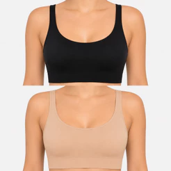 Kit 2 Sutiã Top Lupo Kit Sutiã Top Sem Costura Poliamida Sem Bojo Confort Plus Original Adulto