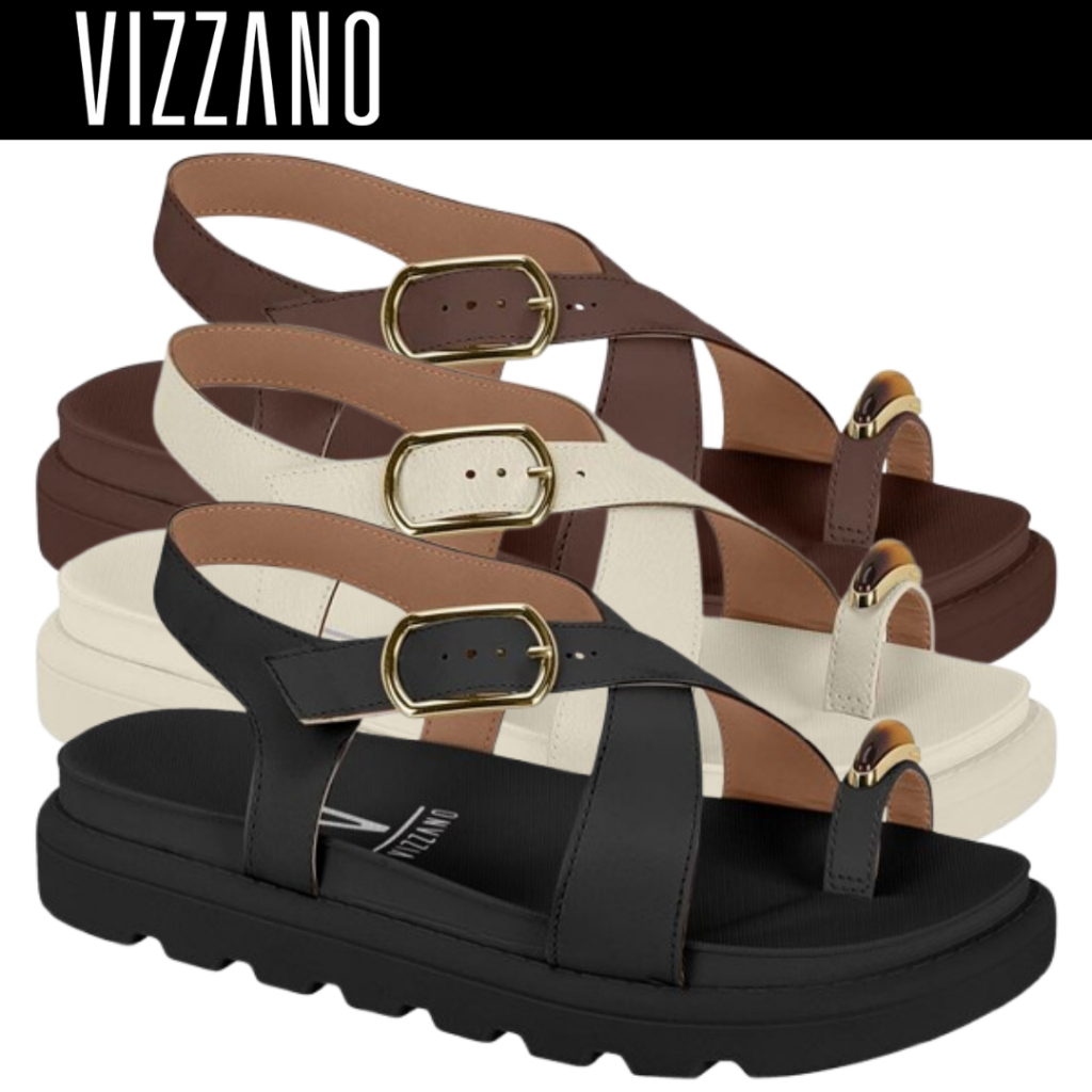 Sandália Feminina Papete Vizzano Flatform Tratorada Confortável 6510.131