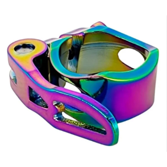 Abraçadeira De Canote Selim 31.8mm C/ Blocagem Camaleão Gta (Rainbow) Ultra Leve