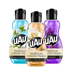 Kit 3 Essências UAU Lavanda, Flor de Algodão e Chá Branco