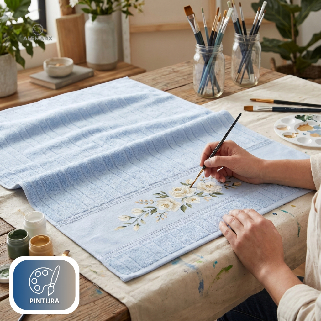 Kit 2 Toalhas de Rosto Dohler Velour Artesanalle 50x80cm - Ideal Para Pintura e Bordado na maquina — imagem 2 de 2