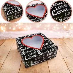 10~50 CAIXA COM VISOR 12X12X4 CM DIA DAS MÃES E NAMORADOS 1689 ( DIA DOS NAMORADOS IDEIA ) OUTLET (CHOCO)