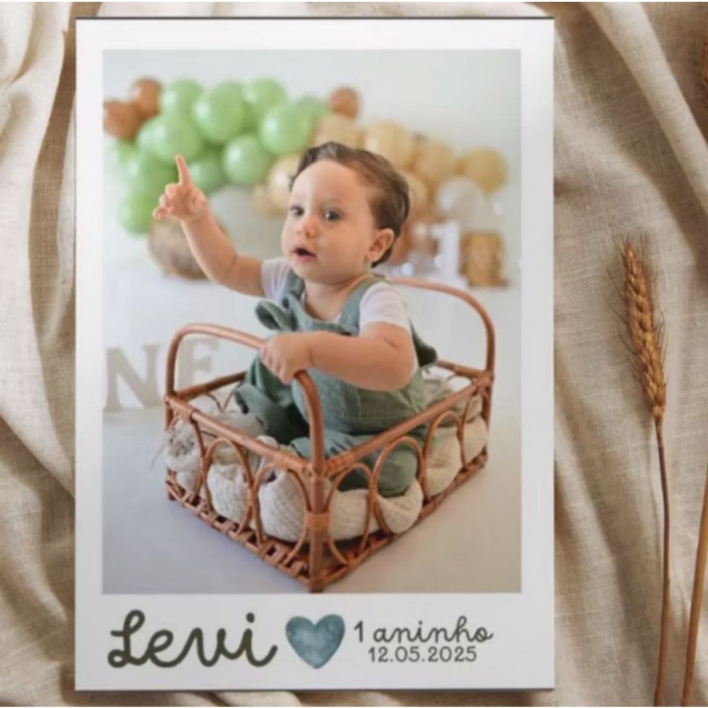 50 Lembrancinha Foto com Imã magnético 7x5,5 cm Não desbota -Festa de 1 ano - Aniversário infantil