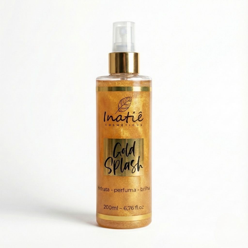 Body Splash Alta Fixação Perfumaria Fina Dia E Noite 200ml Iluminador Corporal Brilho Dourado