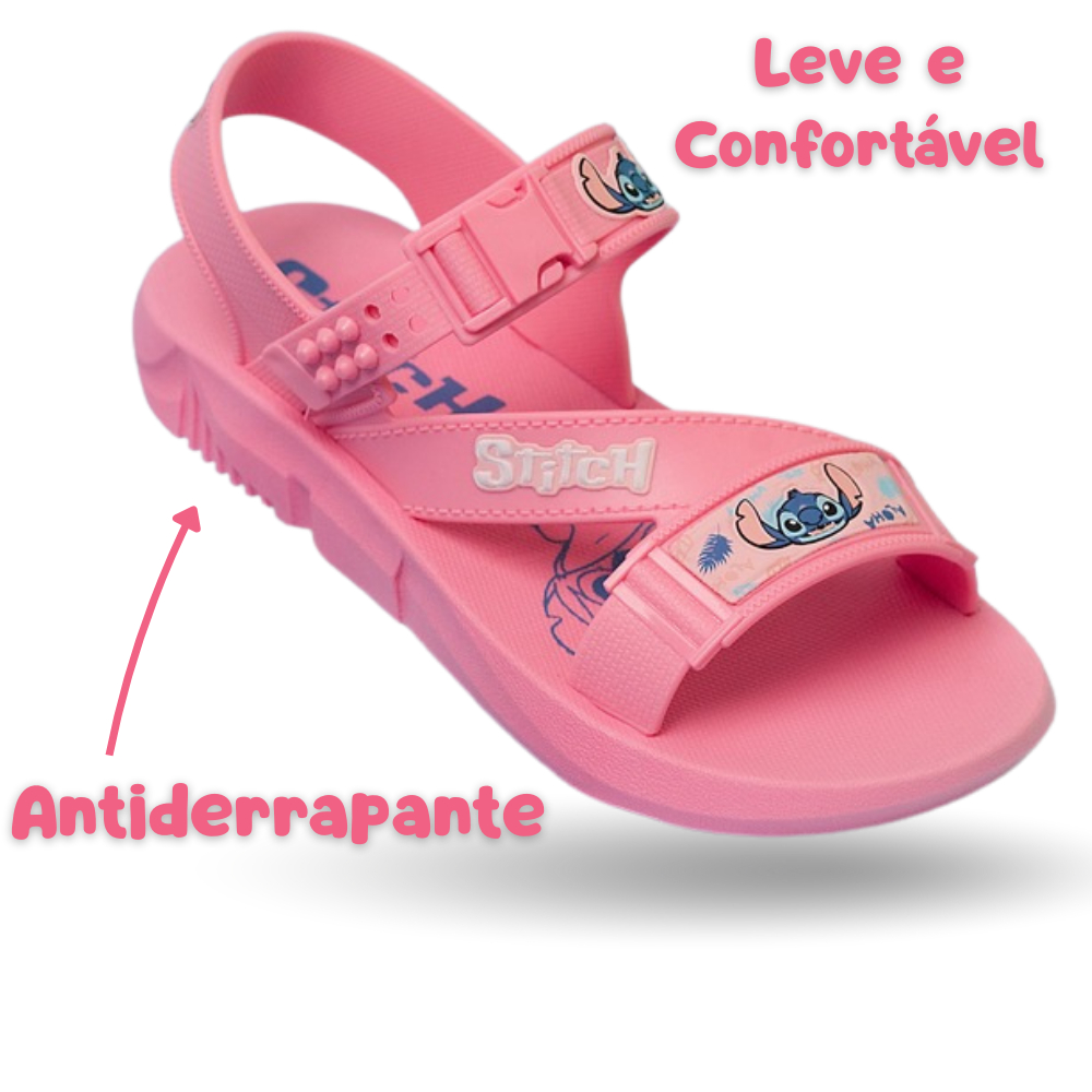Sandália Papete Infantil Menina Stitch Confortável Escola Blogueirinha Leve Macia Antiderrapante