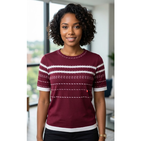 Blusa Feminina Marsala Listrada Modal
