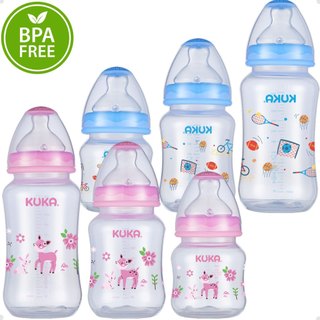 Kit 3 tamanhos Mamadeiras Big Natural Bico achatado Orto ortodontico anticolica Kuka 150 240 330ml