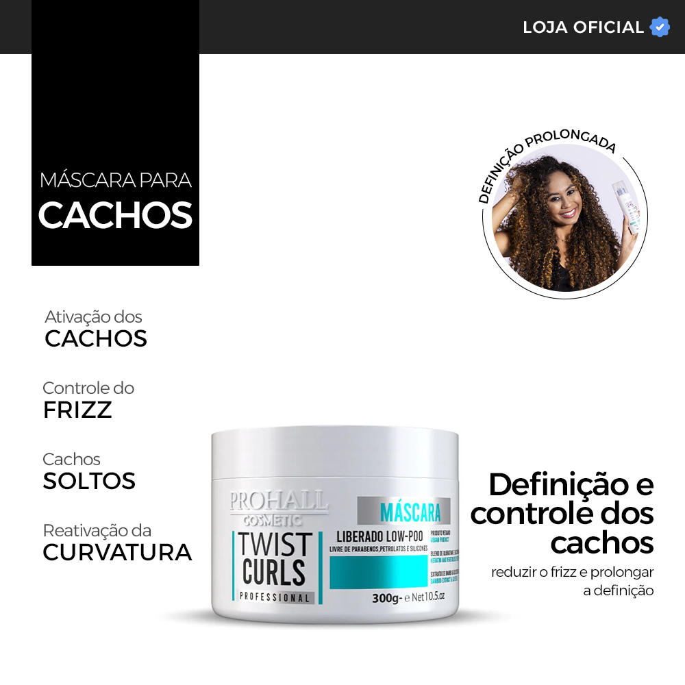 Máscara Ultra Hidratante Low  Poo Twist Curls 300g