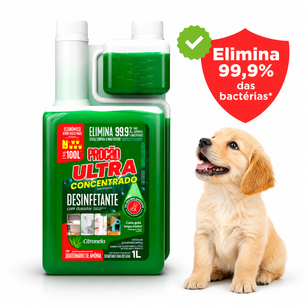 Desinfetante de Citronela Bactericida Ultra Concentrado 1L Procão - Rende até 100 Litros Envio Imediato