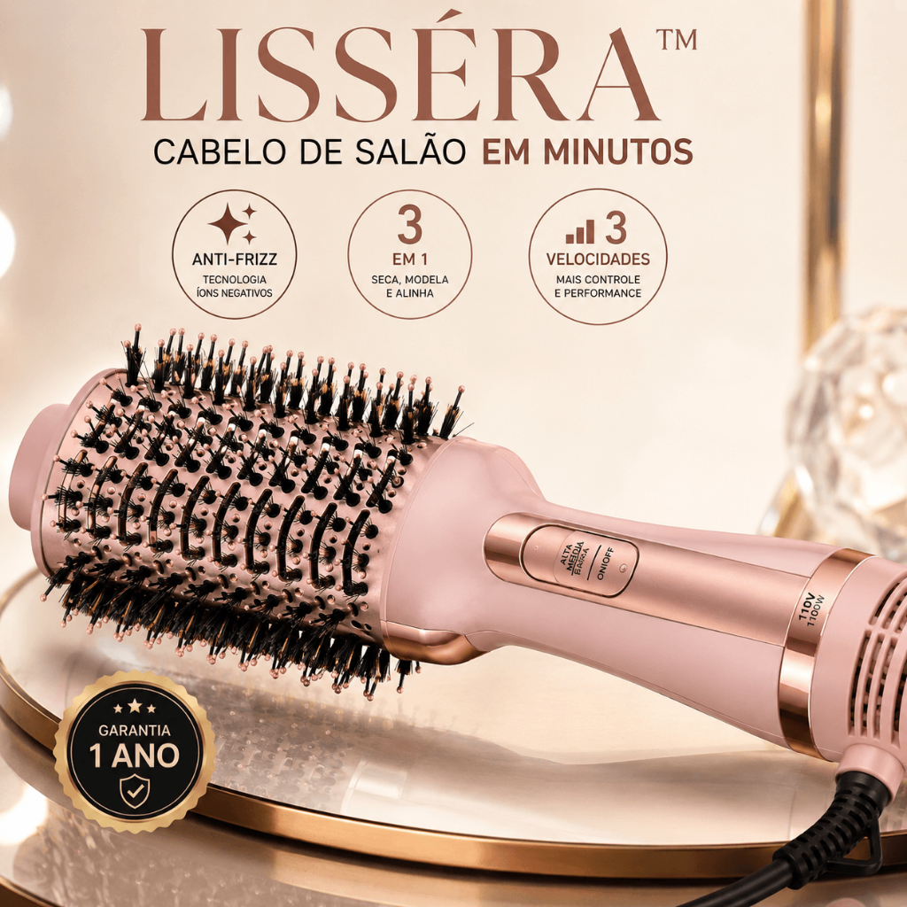 Escova Secadora 3 em 1 Profissional 110V Alisa Seca Modela Anti Frizz