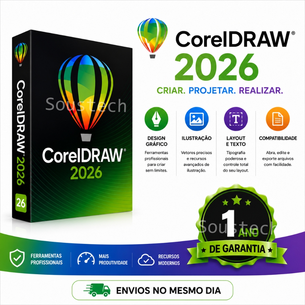 CorelDRAW 2026 Vitalicio 1 Ano De Garantia