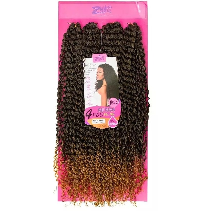 Cabelo Cacheado Orgânico RH Riah 90cm Cacheado Boho Braids 90g crochet braids